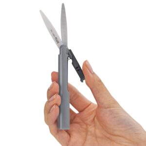 Plus Pen Style Non Stick Compact TSA Twiggy Scissors with Cover Charcoal