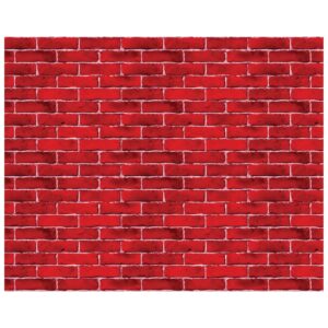 homeworthy red brick wall backdrop | 4ft x 30ft | wrapping for faux fireplace chimney and cardboard fireplace for christmas, door cover party decoration, brick wrapping paper, scene setter background