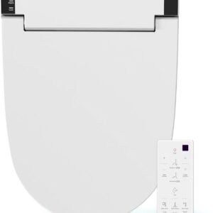 VOVO VB-6000SE Electric Smart Bidet Toilet Seat with Dryer, Heated Toilet Seat, Warm Water, Full Stainless-steel Nozzle - White, Elongated