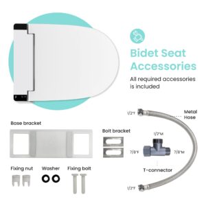 VOVO VB-6000SE Electric Smart Bidet Toilet Seat with Dryer, Heated Toilet Seat, Warm Water, Full Stainless-steel Nozzle - White, Elongated