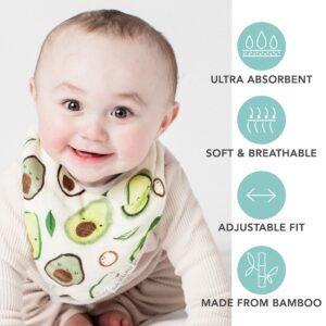 Loulou Lollipop Soft Breathable and Absorbent Muslin Bandana Bib Drool Bib Set for Baby Girl and Boy, Adjustable 3 to 36 Months, 2 Pack - White & Black Mudcloth