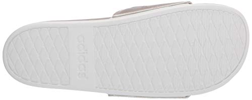 adidas Women's Adilette Comfort Slides Sandal, Champagne Metallic/Champagne Metallic/Crystal White, 11