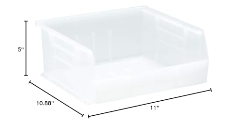 QUANTUM STORAGE SYSTEMS K-QUS235CL-4 4-Pack Ultra-Stack and Hang Bins, 10-7/8 inch x 11 inch x 5 inch, Clear