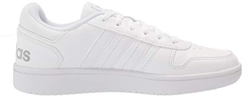 adidas womens Hoops 2.0 Sneaker, White/White/Grey, 11 US