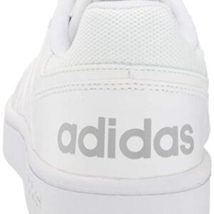 adidas womens Hoops 2.0 Sneaker, White/White/Grey, 11 US