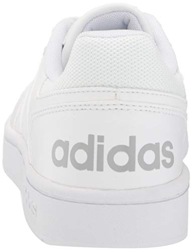 adidas womens Hoops 2.0 Sneaker, White/White/Grey, 11 US