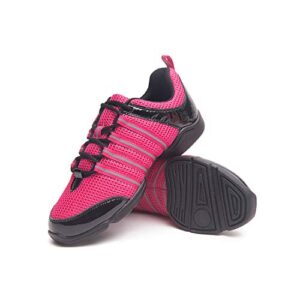 skazz by sansha womens dance studio exercise sneakers mesh patent leather mambo m130m,rose/black,7
