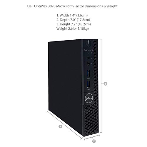 Dell Optiplex 3070 (Latest Model) Micro PC (MFF) Core i3-9100T (3.10Ghz Quad Core) 8GB DDR4 RAM 256GB PCIe M.2 SSD Windows 10 Professional (Renewed)