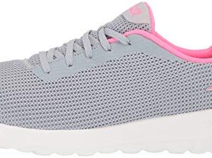 Skechers womens Walking Sneaker, Gray/Pink, 7 US