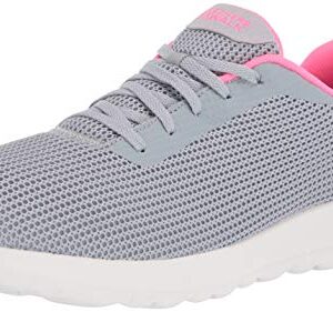 Skechers womens Walking Sneaker, Gray/Pink, 7 US