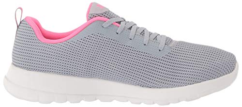 Skechers womens Walking Sneaker, Gray/Pink, 7 US