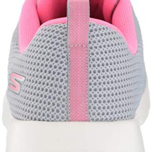 Skechers womens Walking Sneaker, Gray/Pink, 7 US