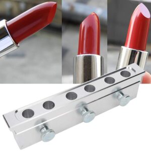 DIY Lipstick Mould, 12.1mm 6 Holes Dual Use Aluminium Alloy DIY Lipstick Mold Cosmetic Lip Maker Cosmetic Accessories Making Tool for Lipstick (Silver)