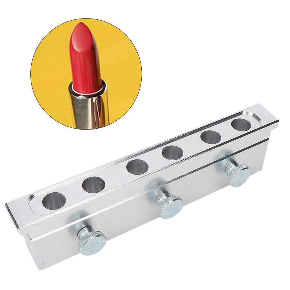 DIY Lipstick Mould, 12.1mm 6 Holes Dual Use Aluminium Alloy DIY Lipstick Mold Cosmetic Lip Maker Cosmetic Accessories Making Tool for Lipstick (Silver)