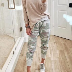 Dokotoo Womens Fashion Casual Summer Front Roomy Pockets Army Drawstring Elastic Waist Cotton Comfy Jogging Pants Jogger Pants Sweatpants S