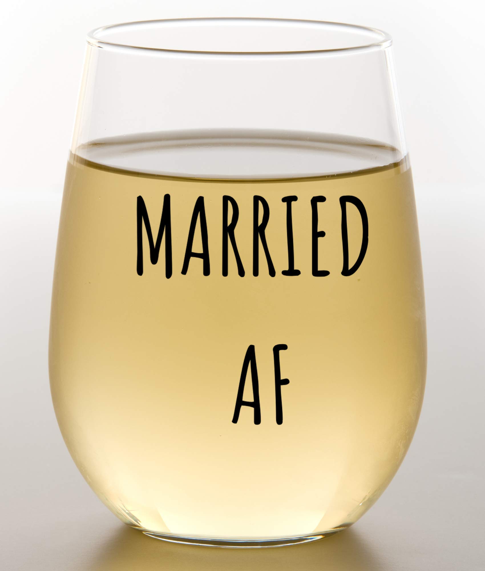 Married AF Wine Glass And Beer Glass Gift Set - Funny Mr And Mrs Wedding Or Engagement Gifts - Great For Couples, Newlyweds, And Anniversaries