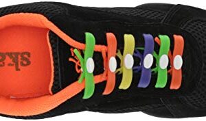 Skazz by Sansha Women's Dance Studio Exercise Sneakers Mesh Suede Rubber Split-Sole Haley, Black/Orange,7.5