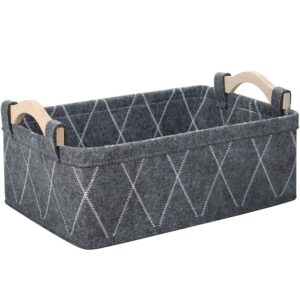 Dog Toy Basket Decorative Collapsible Storage Bins Small Cubes for Closet Shelves Organizers for Towels Books Magazines Album Grey Baskets