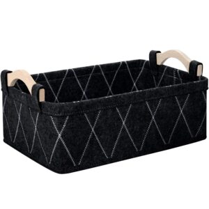 Oubra Grey Storage Baskets Bins Empty Gift Basket Rectangle Foldable Storage Cubes for Dog Toys Toilet Paper Under Shelf Basket