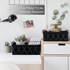Oubra Grey Storage Baskets Bins Empty Gift Basket Rectangle Foldable Storage Cubes for Dog Toys Toilet Paper Under Shelf Basket