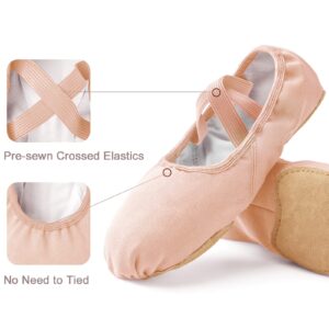 Stelle Ballet Shoes for Women Pink Adult Ballet Slippers Highly Stretch Canvas Dance Yoga Shoes Zapatillas de Ballet(Ballet Pink,8MW)