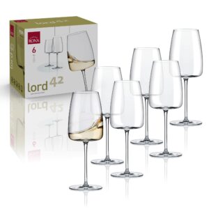 rona lord 42 wine glass | 14 oz. | set of 6 | lord collection | party set & white wine glasses | crystalline glass | ideal for home, restaurant, party, wedding, wine | made in europe |