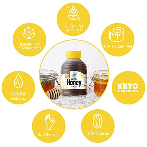 Sweet Nature Birch Xylitol Sugar Free Honey - Non GMO - Kosher - Made in the U.S.A. - Keto Friendly (14 oz)