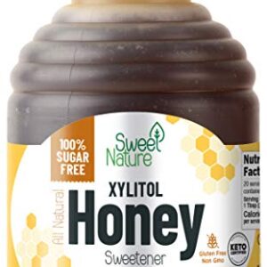 Sweet Nature Birch Xylitol Sugar Free Honey - Non GMO - Kosher - Made in the U.S.A. - Keto Friendly (14 oz)