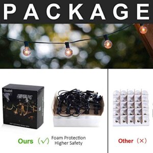 GUDDL Outdoor String Lights 75ft Patio Lights with 80 G40 Bulbs (5 Spare), Connectable Globe String Lights for Party Tents Patio Gazebo Porch Deck Bistro Backyard Balcony Pergola Decor, Black Wire…