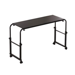 novii overbed table standing workstation with wheels overbed desk height and width adjustable writing desk for home office (black)