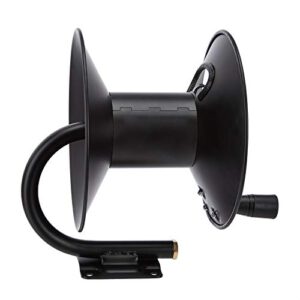 Amazon Basics Manual Hose Reel - Fits 3/8-Inch by 50-Feet Air Hoses (Not Included), Black