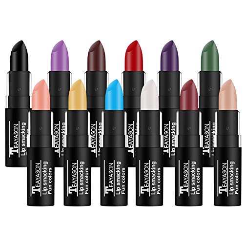 12 Colors Vivid Vampire Matte Lipstick Set Long Lasting Waterproof Velvet Lip Stick for Party, Masquerade, Cosplay, Halloween Makeup