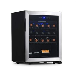 newair wine cooler and refrigerator | 23 bottle capacity | freestanding/built-in countertop wine cellar in stainless steel with uv protected glass door