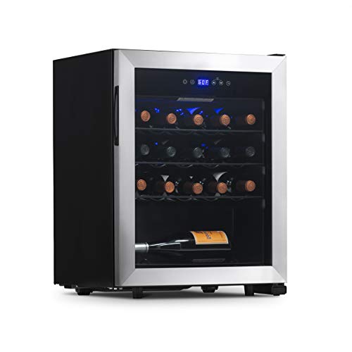 NewAir Wine Cooler and Refrigerator | 23 Bottle Capacity | Freestanding/Built-in Countertop Wine Cellar in Stainless Steel with UV Protected Glass Door