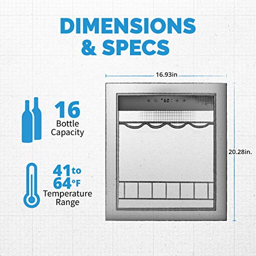 NewAir Wine Cooler and Refrigerator | 23 Bottle Capacity | Freestanding/Built-in Countertop Wine Cellar in Stainless Steel with UV Protected Glass Door