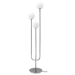 ikea simrishamn floor lamp with led bulb chrome plated opal glass 804.377.76