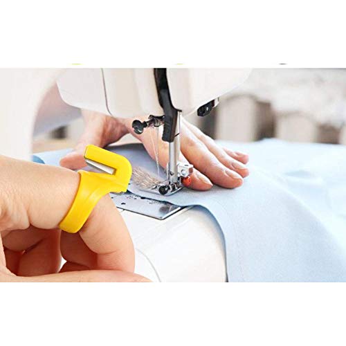 LARATH 15 Pieces Finger Knife Ring Plastic Quilting Thread Cutter Thimble Sewing Accessories Handcraft DIY Tool with Blade for Cutting Yarn, Fishing Line, Weaving, Mixed Color