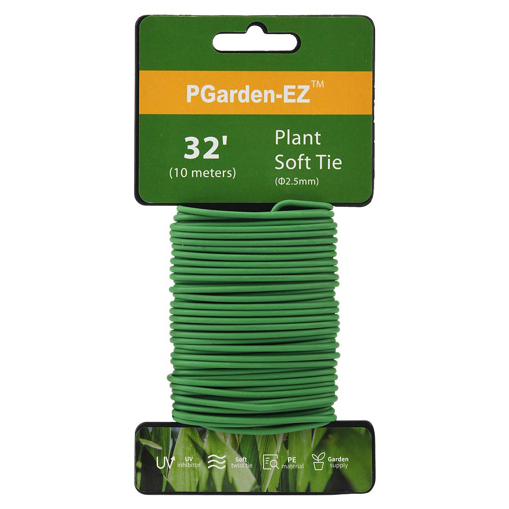 Plant Ties - 32.8ft Soft Twist Ties Green TPR Garden Ties Supply, for Supporting Plants Tomatoes Office Home Organizing