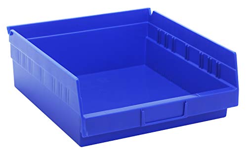 Quantum Storage K-QSB109BL-10 10-Pack Plastic Shelf Bin Storage Containers, 11-5/8" x 11-1/8" x 4", Blue