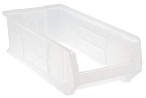 quantum storage systems k-qus952cl-1 plastic storage stacking hulk container, 23-7/8 inch x 11 inch x 7 inch, clear