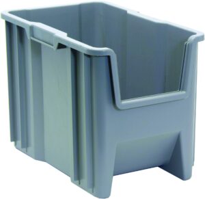 quantum storage k-qgh600gy-2 2-pack giant stacking container, 17-1/2" x 10-7/8" x 12-1/2", gray