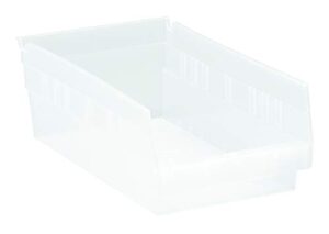 quantum storage systems k-qsb102cl-10 10-pack plastic shelf bin storage containers, 11-5/8" x 6-5/8" x 4", clear