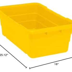 Quantum Storage K-TUB2516-8YL-1 Plastic Nesting Tote, 25-1/8" x 16" x 8-1/2", Yellow