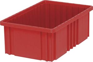 quantum storage k-dg92060rd-4 4-pack dividable grid container, 16-1/2" x 10-7/8" x 6", red