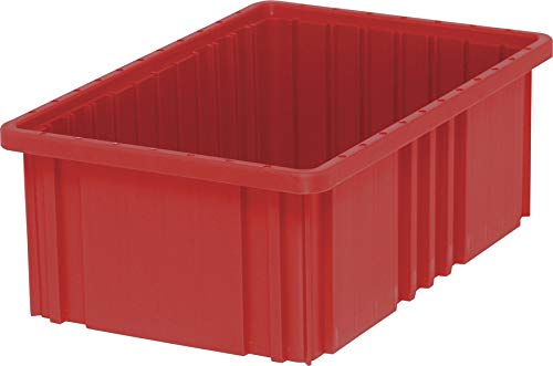 Quantum Storage K-DG92060RD-4 4-Pack Dividable Grid Container, 16-1/2" x 10-7/8" x 6", Red