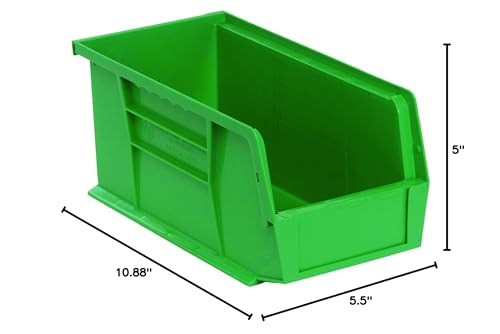 QUANTUM STORAGE SYSTEMS K-QUS230GN-8 8-Pack Ultra-Stack and Hang Bins, 10-7/8 inch x 5-1/2 inch x 5 inch, Green