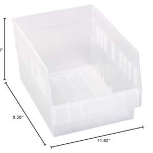 QUANTUM STORAGE SYSTEMS K-QSB207CL-8 8-Pack Store-More 6" Plastic Shelf Bins, 11-5/8" x 8-3/8" x 6", Clear