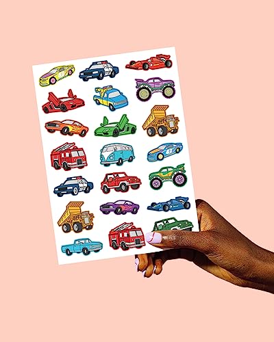 xo, Fetti Cars and Trucks Temporary Tattoos for Kids - 42 Foil style | Birthday Party Supplies, Race Car Party Favors + Construction Decor