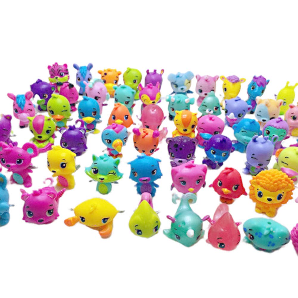 HYSTYLE 30 Pcs Miniature Pet Doll Set, Colorful Anime Cake Toppers, Cute PVC Animal Figures