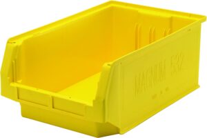 quantum storage k-qms532yl-3 3-pack magnum heavy duty plastic storage bin, 19-3/4" x 12-3/8" x 7-7/8", yellow
